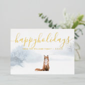 prettige feestdagen Photo Winter Scene Fox Gold (Staand Voorkant)