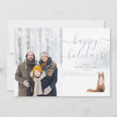 prettige feestdagen Photo Winter Woodland Scene Fo Feestdagenkaart (Voorkant)