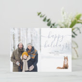 prettige feestdagen Photo Winter Woodland Scene Fo Feestdagenkaart (Staand voorkant)