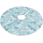 Prettige feestdagen Pickleball Sneeuwballen Blauw  Kerstboom Rok (Gekanteld)