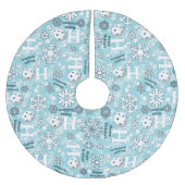 Prettige feestdagen Pickleball Sneeuwballen Blauw  Kerstboom Rok (Voorkant)
