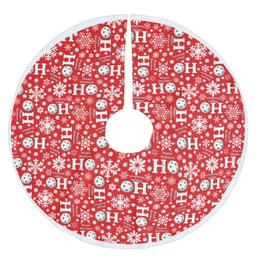 Prettige feestdagen Pickleball Snowballs Snowflake Kerstboom Rok (Voorkant)