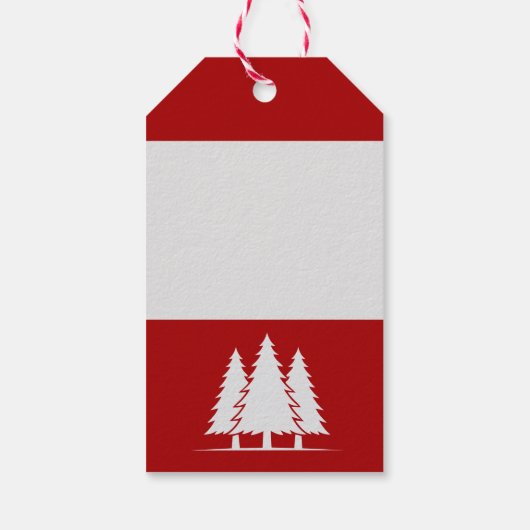 Prettige feestdagen Pijnbomen Country Christmas Cadeaulabel (Achterkant)