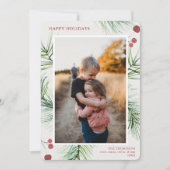 Prettige feestdagen Pine bessen Foto Feestdagenkaart (Voorkant)