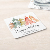 Prettige feestdagen Pine Boom Kerstfeest Kartonnen Onderzetters (Schuin)