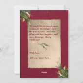 prettige feestdagen Pine Branch Gold Accent Photo Feestdagenkaart (Achterkant)