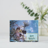 prettige feestdagen Pine-kegels en sterrenhemel (Staand voorkant)