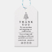 Prettige feestdagen Pine Tree Dank u Cadeaulabel (Voorkant)