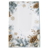 Prettige feestdagen Pine Tree Gift Bag Medium Cadeauzakje (Achterkant)