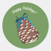 prettige feestdagen Pinecone Sticker (Voorkant)