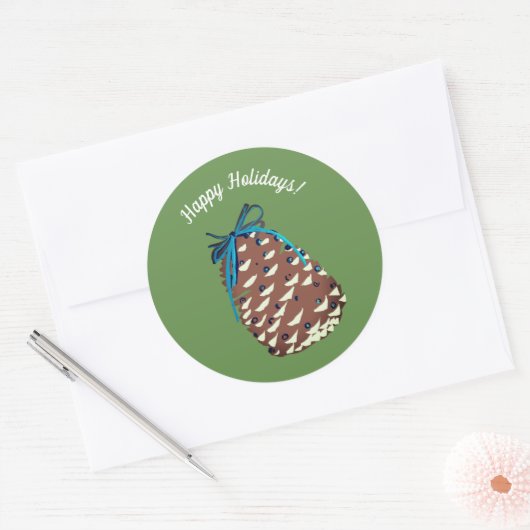 prettige feestdagen Pinecone Sticker (Envelop)