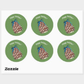 prettige feestdagen Pinecone Sticker (Vel)