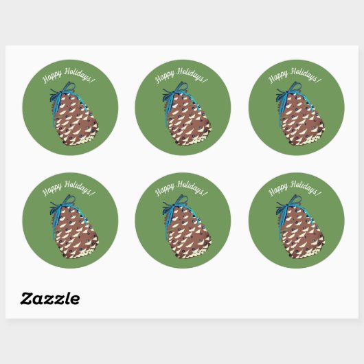 prettige feestdagen Pinecone Sticker (Vel)