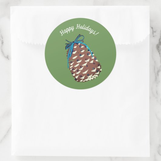 prettige feestdagen Pinecone Sticker (Tas)