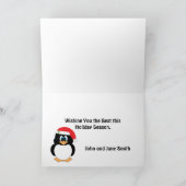 Prettige feestdagen Pinguïn Christmas Kaart (Binnen)