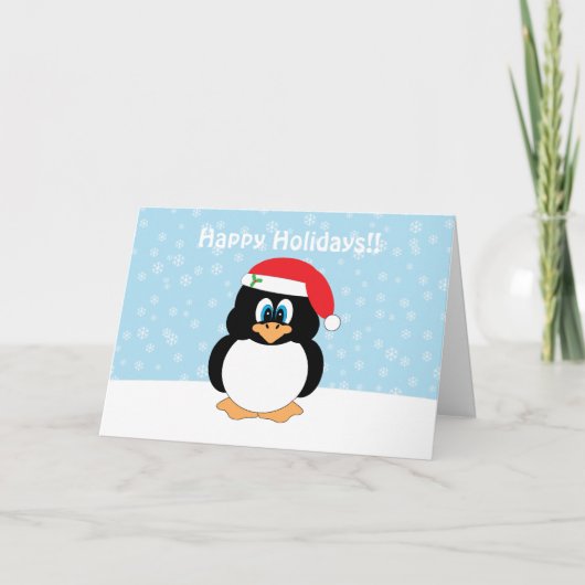 Prettige feestdagen Pinguïn Christmas Kaart (Voorkant)