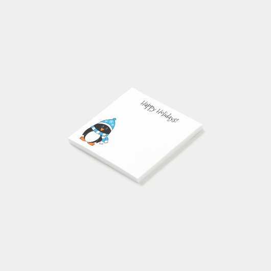 prettige feestdagen Pinguïn met Snowflakes 3 x 3 Post-it® Notes (Schuin)