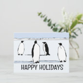 Prettige feestdagen Pinguïn Winter Christmas Cool Kaart (Staand voorkant)