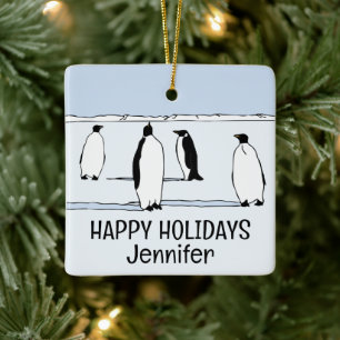 Prettige feestdagen Pinguïn Winter Christmas Cool Keramisch Ornament