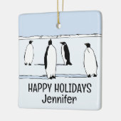 Prettige feestdagen Pinguïn Winter Christmas Cool  Keramisch Ornament (Links)