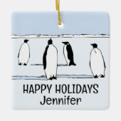 Prettige feestdagen Pinguïn Winter Christmas Cool  Keramisch Ornament (Voorkant)