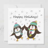 prettige feestdagen Pinguins Flat Card Feestdagenkaart (Voorkant)