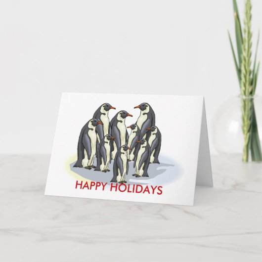 prettige feestdagen pinguïns, kaart (Voorkant)