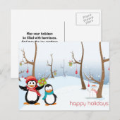 Prettige feestdagen Pinguïns Winter Scene, (Voorkant / Achterkant)