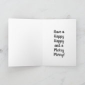 Prettige feestdagen Pink Flamingo Kaart (Binnen)