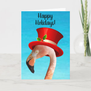 Prettige feestdagen Pink Flamingo Kaart