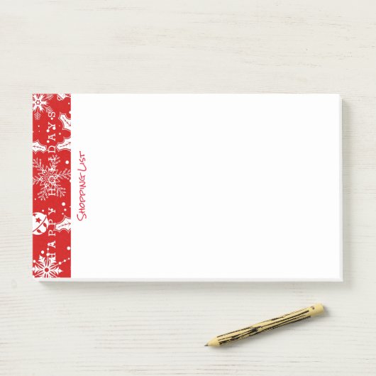 Prettige feestdagen plaatsen na advertentiepad post-it® notes (Op bureau)