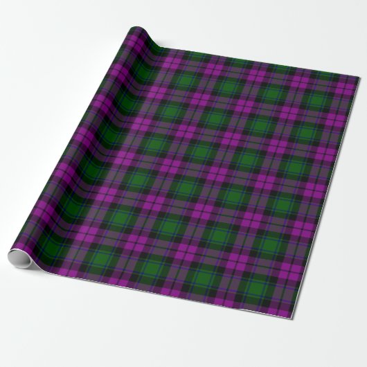 Prettige feestdagen Plaid Christmas Plaid Fuchsia Cadeaupapier (Uitgerold)