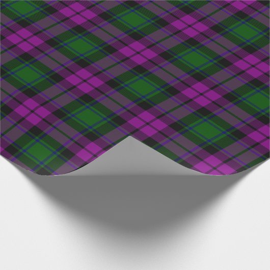 Prettige feestdagen Plaid Christmas Plaid Fuchsia Cadeaupapier (Hoek)
