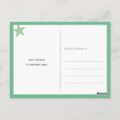 Prettige feestdagen Plaid Green Cream Sterren 4 Fo Briefkaart (Achterkant)