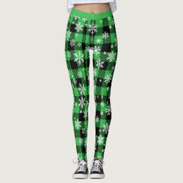  Prettige feestdagen Plaid "?" Leggings