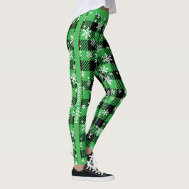 Prettige feestdagen Plaid "?" Leggings