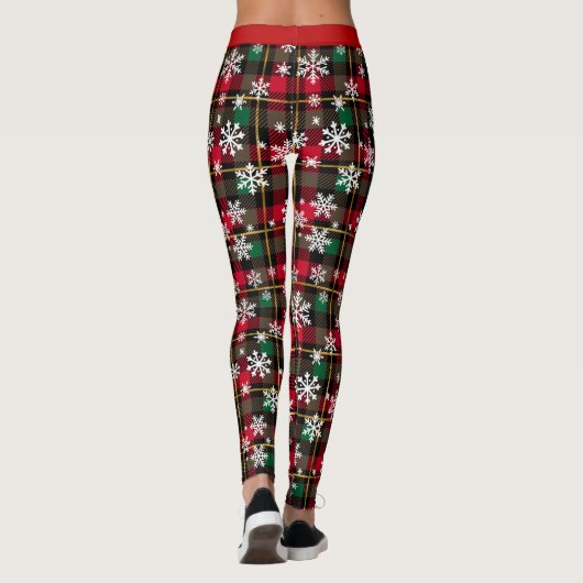  Prettige feestdagen Plaid "?" Leggings (Achterkant)