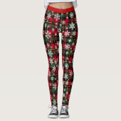  Prettige feestdagen Plaid "?" Leggings (Voorkant)