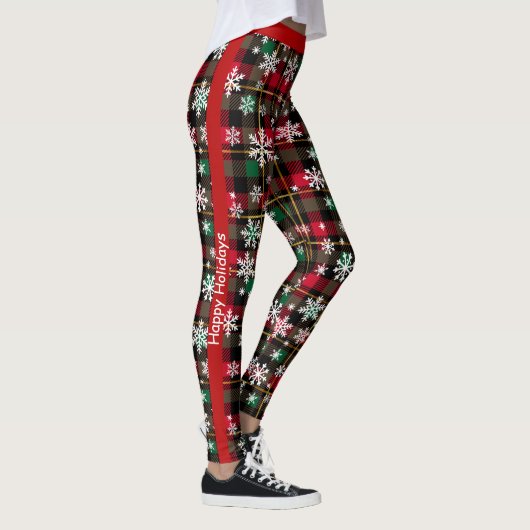  Prettige feestdagen Plaid "?" Leggings (Rechts)