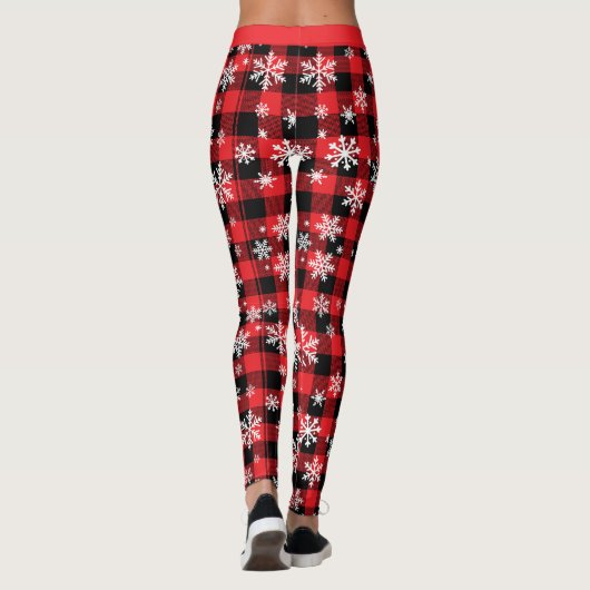 Prettige feestdagen Plaid "?" Leggings (Achterkant)