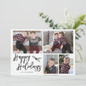 Prettige feestdagen Plaid Photo Card Feestdagenkaart (Staand voorkant)