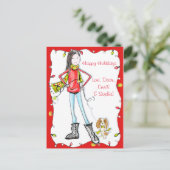 Prettige feestdagen (plural:) briefkaart met (Staand voorkant)