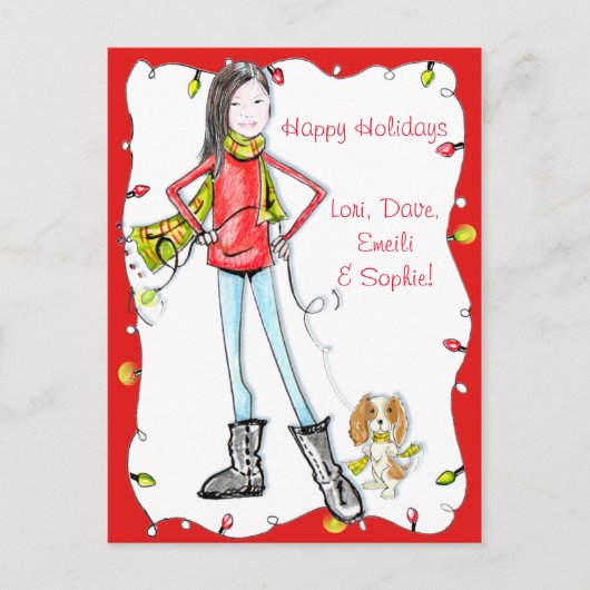 Prettige feestdagen (plural:) briefkaart met (Voorkant)