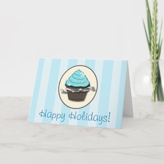 Prettige feestdagen (plural:) de Kaart van Cupcake (Voorkant)