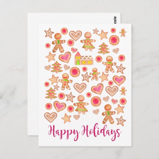 Prettige feestdagen (plural:) de koekjes van de briefkaart (Voorkant / Achterkant)