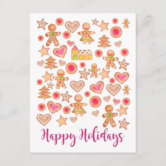 Prettige feestdagen (plural:) de koekjes van de briefkaart (Voorkant)