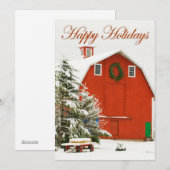 Prettige feestdagen (plural:) - Feestelijke rode Feestdagenkaart (Voorkant / Achterkant)