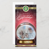 Prettige feestdagen (plural:) het Wereldbol van de Feestdagenkaart (Voorkant / Achterkant)