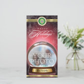 Prettige feestdagen (plural:) het Wereldbol van de Feestdagenkaart (Staand voorkant)