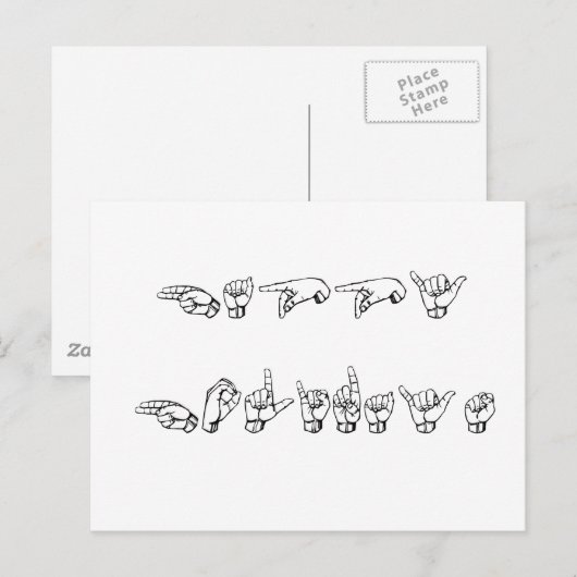 Prettige feestdagen (plural:) in Gebarentaal (Voorkant / Achterkant)